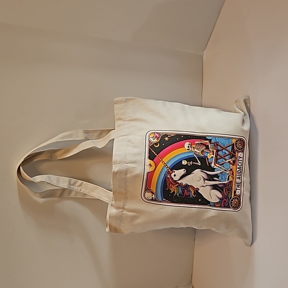 Hand Crafted Tote Bag Sugar Skull Multicolored Be You Reusable grocery bag 13" - Picture 17 of 17